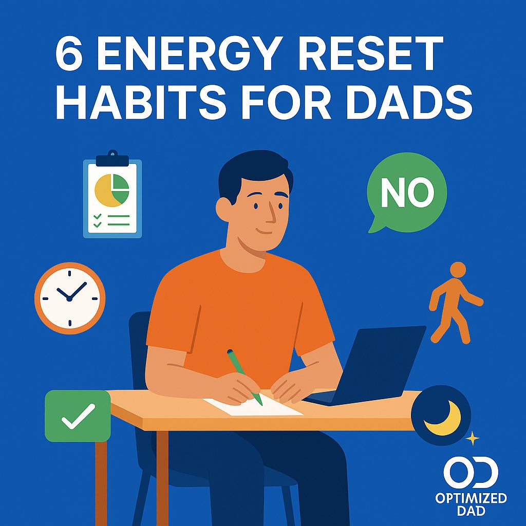 getoptimizeddad's tweet image. Dads: Burnout isn’t just from overworking.
It’s from overcommitting to the wrong things.

Here’s a 6-part Energy Reset Plan that’s helped me stay sharp, present, and sane:
👇 #Fatherhood #TimeManagement #optimizeddad