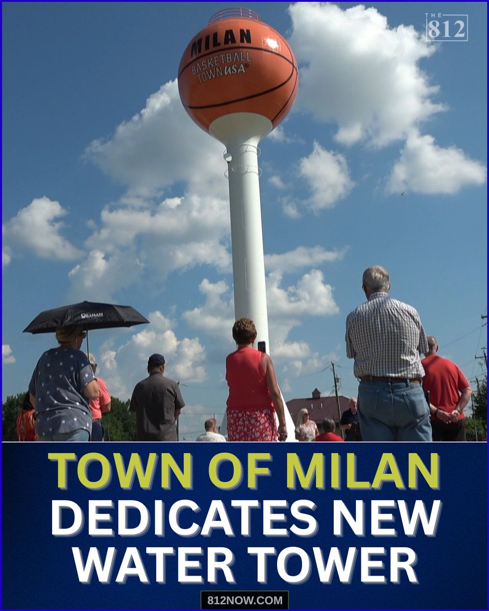 The Town of Milan held a dedication ceremony for the new "Basketball Town USA" water tower tonight.

Listen here: 812noww.com/post/photos-mi…
