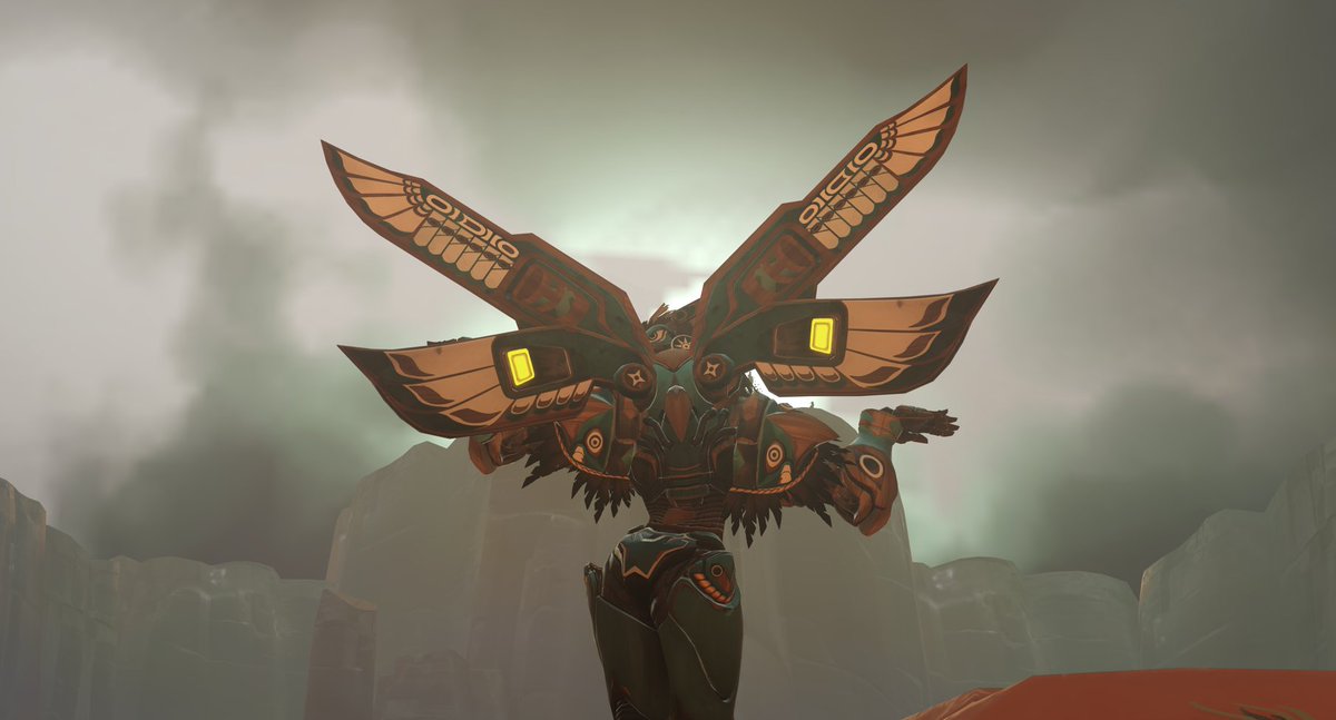 toxifix's tweet image. raindancer pharah 🌧🪶 i hope we get a hero from a US tribe someday..