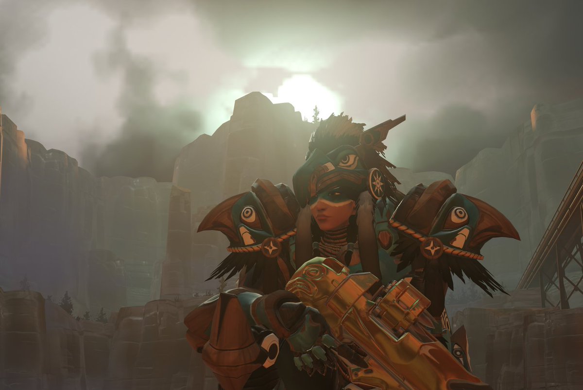 toxifix's tweet image. raindancer pharah 🌧🪶 i hope we get a hero from a US tribe someday..