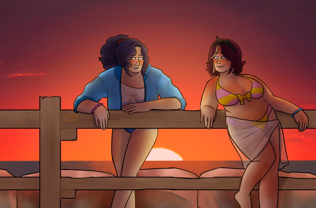 hauntedhouses__'s tweet image. hi this is totally not a repost ... post beach day art #gamegyaru