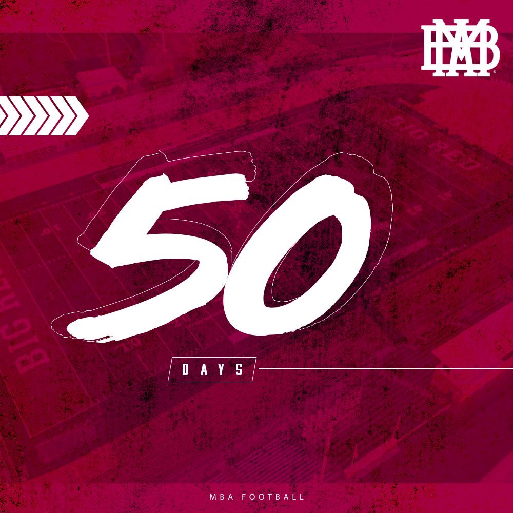 50 days ’til we kick it off vs. Pearl-Cohn. Let the countdown begin! 🔥 #RollRed