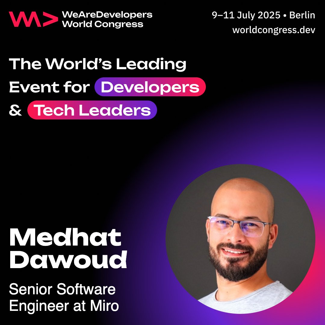 Medhat Dawoud (@med7atdawoud) on Twitter photo Excited to share that I'll be in Berlin š©šŖ next week to speak at the <a href="/WeAreDevs/">WeAreDevelopers</a> conference!
Looking forward to connecting with fellow developers and tech enthusiasts ā hope to see you there!
wearedevelopers.com/world-congress⦠Excited to share that I'll be in Berlin š©šŖ next week to speak at the <a href="/WeAreDevs/">WeAreDevelopers</a> conference!
Looking forward to connecting with fellow developers and tech enthusiasts ā hope to see you there!
wearedevelopers.com/world-congressā¦