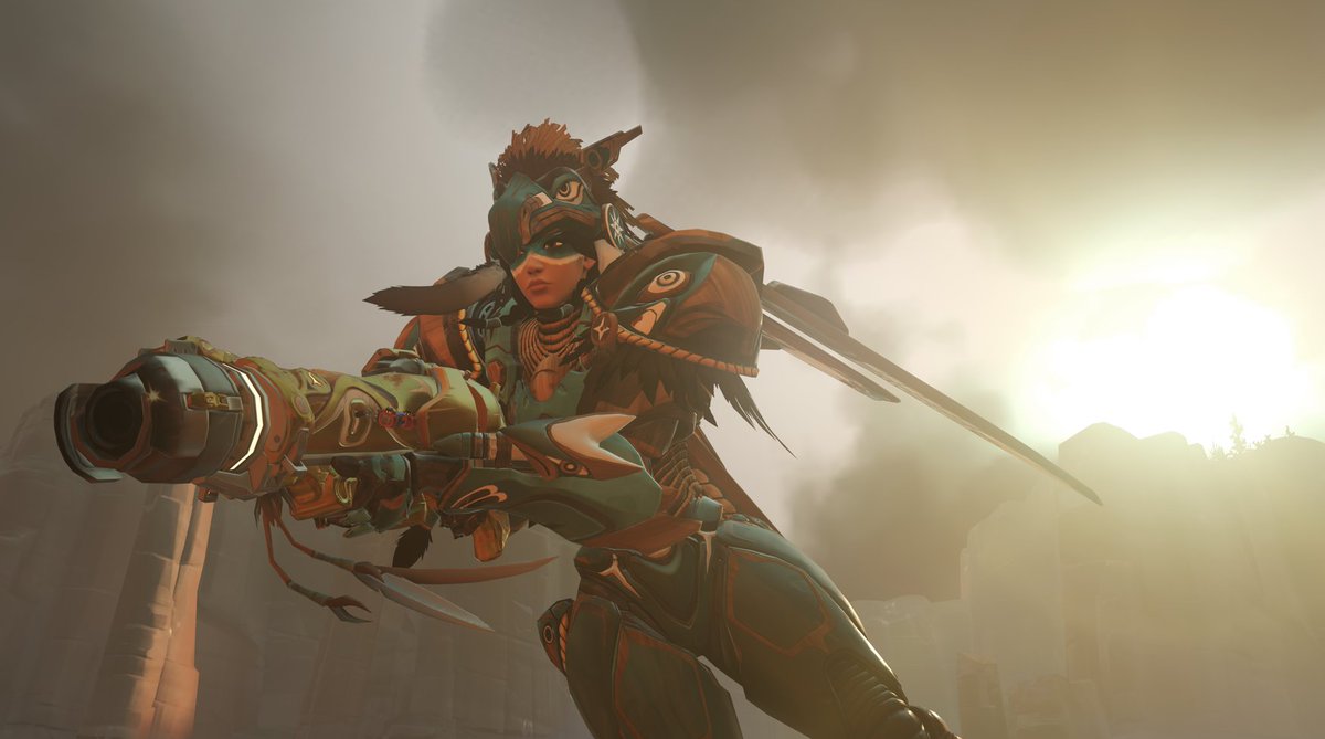 toxifix's tweet image. raindancer pharah 🌧🪶 i hope we get a hero from a US tribe someday..
