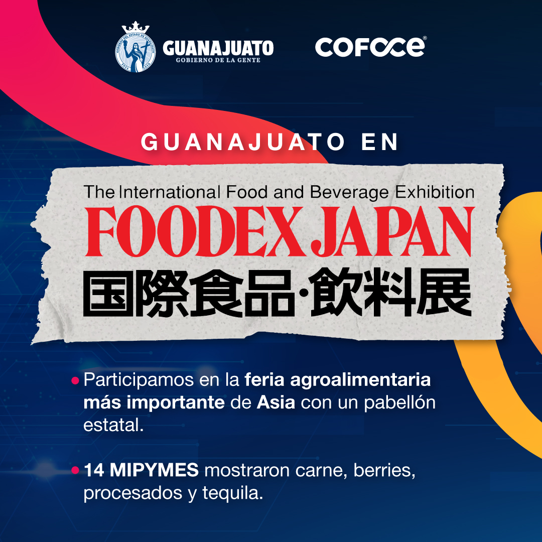 COFOCE's tweet photo. 🌏 ¡Guanajuato llegó a Japón!
Con el impulso del Gobierno de la Gente, a través de COFOCE, lo hecho en Guanajuato se convierte en bienestar para nuestras comunidades y en futuro para miles de familias. 👏
#GobiernoDeLaGente #COFOCE #Foodex2025 https://t.co/hIj5Yraqlj