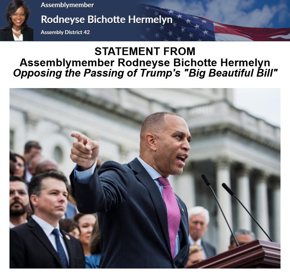 AMBichotte's tweet image. My #statement in unified opposition of the #BigUglyBill:
This 'big ugly bill,' as it is, in truth, a direct assault on the most vulnerable among us.
As @RepJeffries said, "This reckless Republican budget is an immoral document... and we work for the American people."
READ…