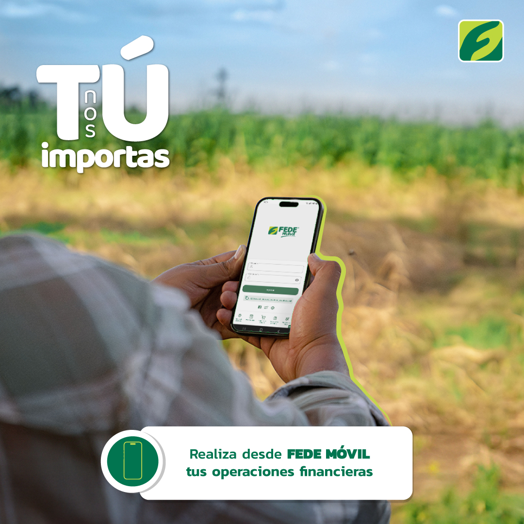 📱✨ ¡Todo desde tu celular, sin complicaciones! Con FEDE MÓVIL realiza tus operaciones financieras fácil y rápido, estés donde estés 😉

#TúNosImportas