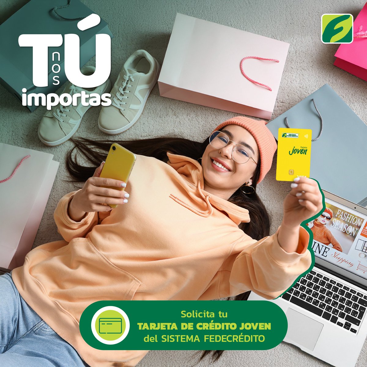 Haz que cada compra sea una experiencia única! 🛍✨ Con tu Tarjeta de Crédito Joven* del SISTEMA FEDECRÉDITO recibes beneficios exclusivos en comercios afiliados.

#TúNosImportas

*Visítanos para mayor información sobre tasas de interés, comisiones y recargos.