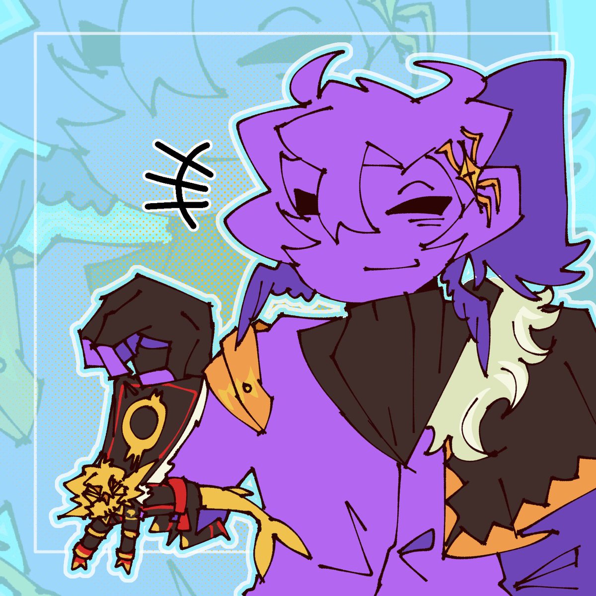 dailymutinyduo's tweet image. day 333 👾 caught a little evil princezam #princezamfanart #wemmbufanart