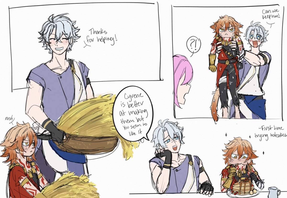 hyacinth0789's tweet image. This was drawn before I played 3.4… y’know when I was happier 🙃
(Late) Day 7: Courting
The idea was Myphai met earlier, Mydei stayed for a short time before being found by Krateros then canon happens and Phainon forgot about Mydei cuz of trauma 👌+ #myphai #myphaiweek2025