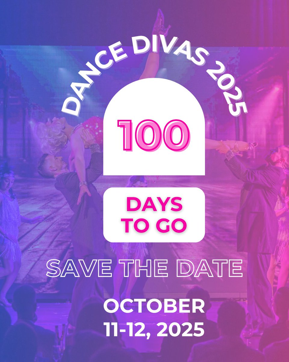 dancedivaschi's tweet image. The Divas are back! In just 100 days the curtain rises on Dance Divas 2025. Save the date for October 11-12, 2025, and check back for information in the weeks ahead.