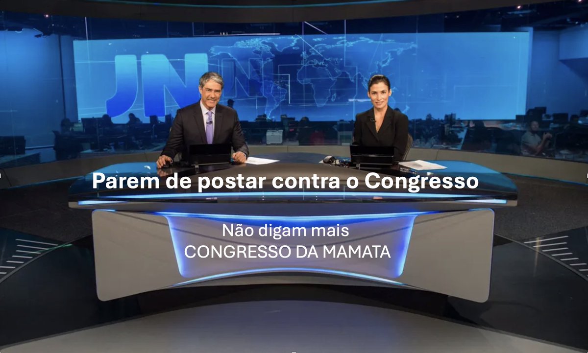 ATENÇÃO: Parem de postar contra o Congresso. O Jornal Nacional não quer que vocês digam CONGRESSO DA MAMATA e nem AGORA É A VEZ DO POVO.