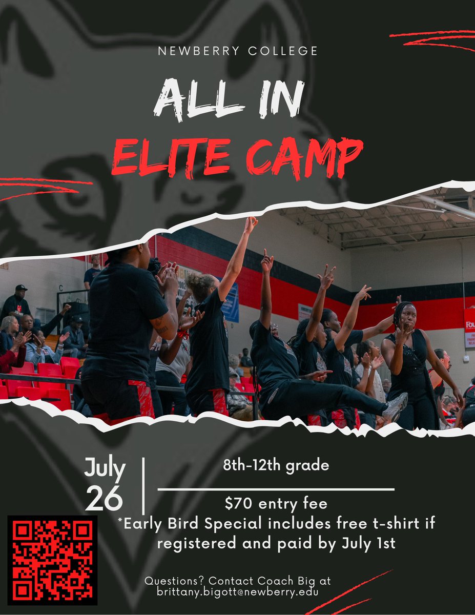All In Elite Camp registration is still open!
Don’t miss your chance to showcase your talent. Camp time is almost here — lock in your spot today!
Grades: 8th-12th
Dates: July 26
Price: $70 
Registration Link: 
forms.gle/63i2fzuJxPMBFd…
edit