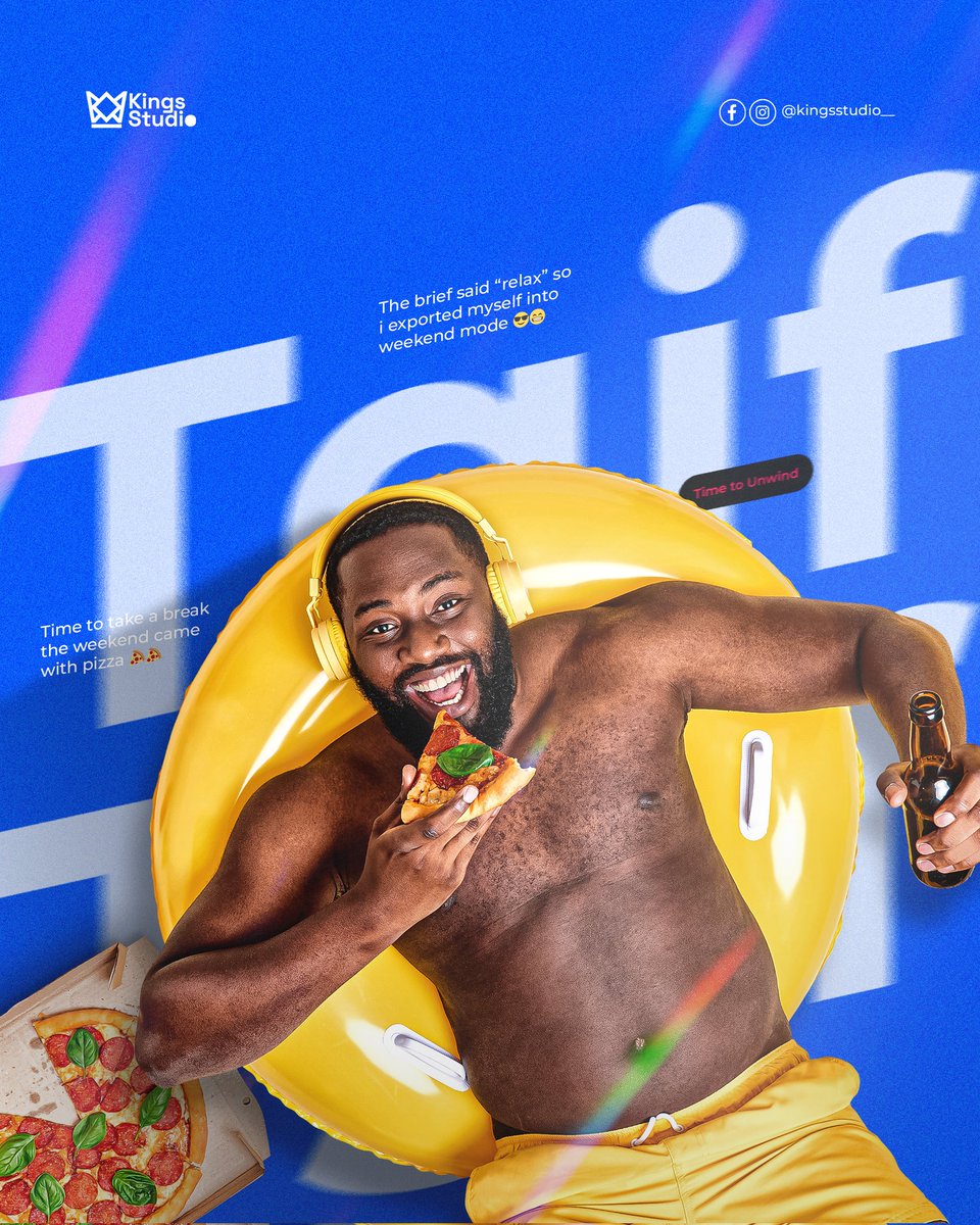 kingsstudio__'s tweet photo. This weekend, rest like your file just crashed without saving 😩😂
Let the weekend begin 🍕💻💤
Kings Studio says: CTRL+S and go enjoy your life.
#kingsstudio✒️👑 #royaltyismyidentity✒️👑 #tgif #weekend #fridayvibes #weekendvibes #weekendishere #fun #timetounwind https://t.co/IABEtlKoTi