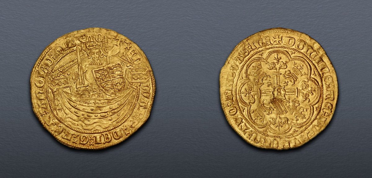cngcoins's tweet photo. PLANTAGENET. Edward III. 1327-1377. AV Half Noble (28mm, 3.90 g, 10h). Fourth coinage, Treaty period, group a. Tower (London) mint. Struck 1361-1369. Near EF.

Lot 889 from【E-Sale 591】, ends July 16, 2025, 10 AM EDT.
.
.
.
#cng #auction #coin #gold #britishcoin #history #art https://t.co/umcP41fzPS