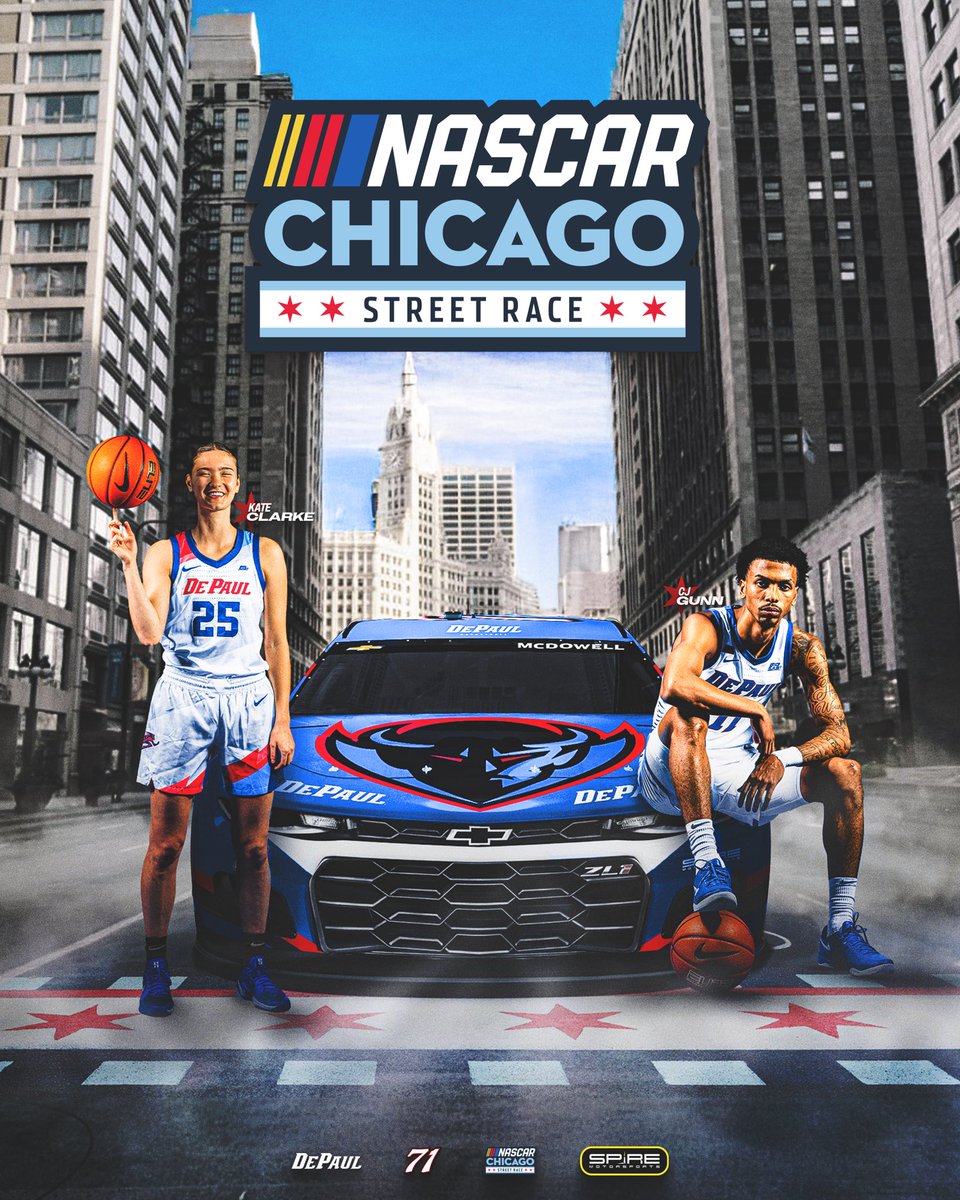 Blue Demons Take NASCAR! 

<a href="/kateclarkee/">Kate</a> and <a href="/CJ_Gunn22/">CJ Gunn</a> will be on site during Sunday’s race 🏁