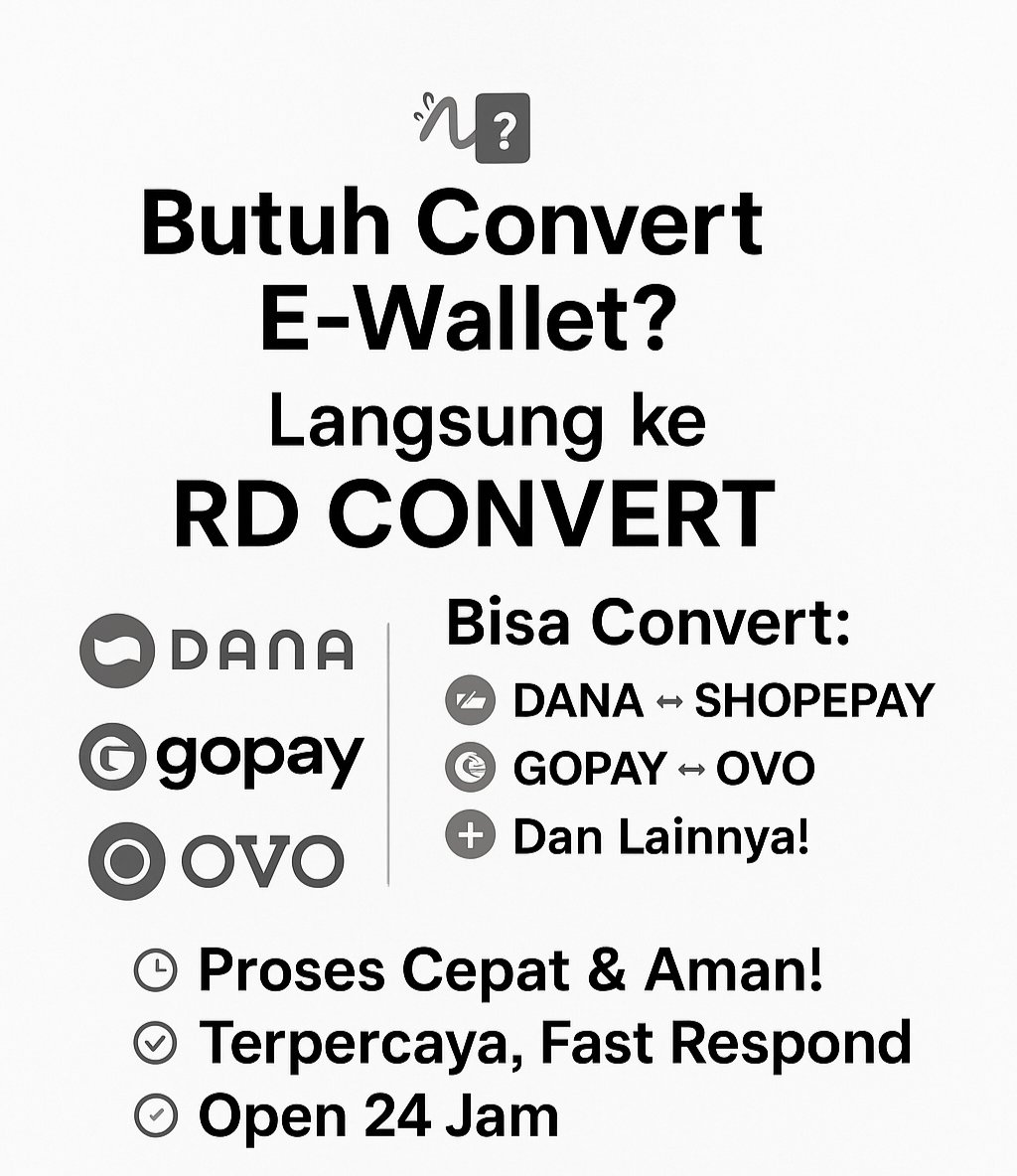 rudini730's tweet photo. 💸 BUTUH CONVERT E-WALLET?
📲 Langsung ke RD CONVERT!

✅ Bisa Convert:
🔁 DANA ↔️ SHOPEEPAY
🔁 GOPAY ↔️ OVO

🕒 Proses Cepat &amp; Aman!
💯 Terpercaya, Fast Respond
📩 DM &amp; Chat
📍 X : rd.convert
     Telegram : @rdconvert

💳 "Satu tempat untuk semua kebutuhan e-wallet kamu! https://t.co/PcGINBCGtG