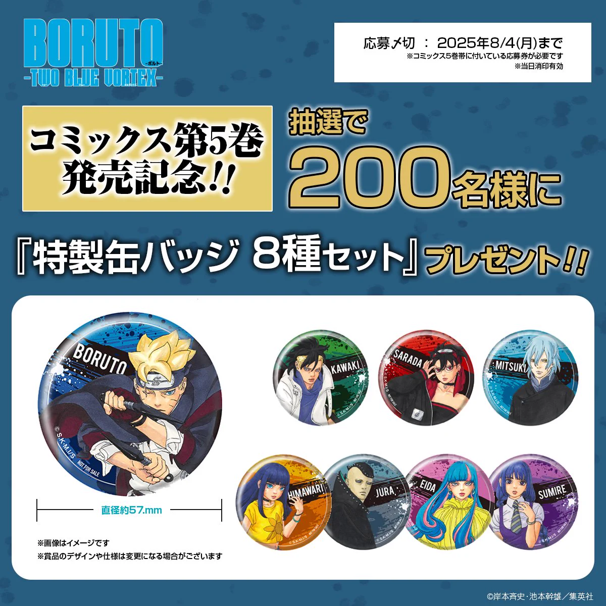 【BORUTO】スミレ ５巻 発売記念 懸賞 200名 当選 特製 缶バッジ Gu-XMFfaoAAccwa?format=webp&