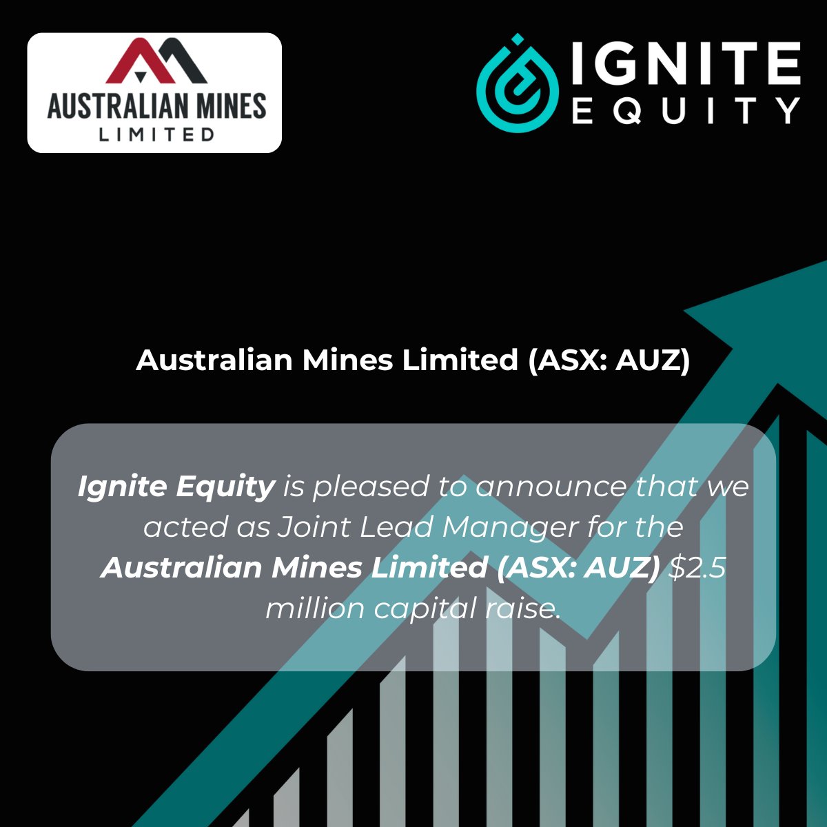 🚀 Ignite Equity is proud to have acted as Joint Lead Manager for Australian Mines (ASX: $AUZ) on their $2.5M raise to fund the Boa Vista Gold Project acquisition and advance their critical minerals strategy. $AUZ is gaining momentum! 📈🔥 #ASX #AUZ #Gold #Scandium