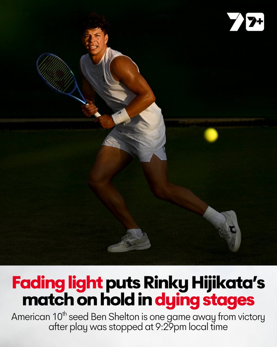 Can you believe this?! 😅

Ben Shelton has to wait until Friday to potentially serve the winning match against Aussie Rinky Hijikata at Wimbledon