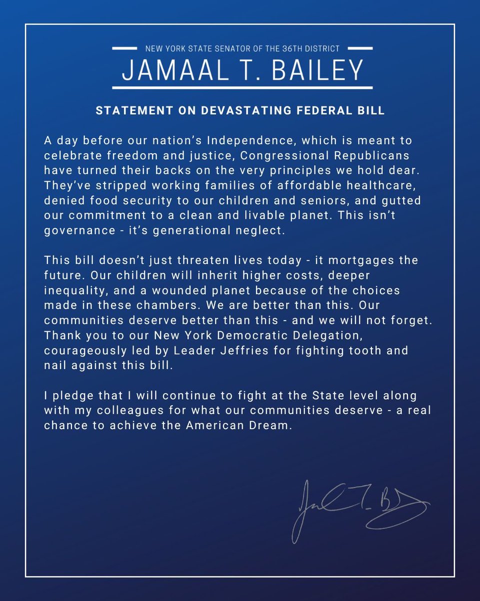 Statement on Devastating Federal Bill