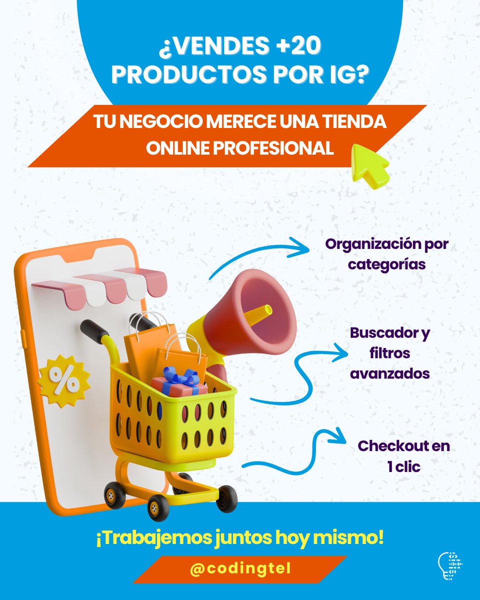 codingtel's tweet image. 🚀 ¿Vendes +20 productos por Instagram? ¡Necesitas esto YA!
¡Un ecommerce profesional es el complemento perfecto para tu negocio!
🔗 ¿Quieres ver cómo quedaría TU catálogo en un ecommerce?
👉 Comenta "TIENDA" y conversamos
#Ecommerce #VentasOnline #EmprendedoresDigitales