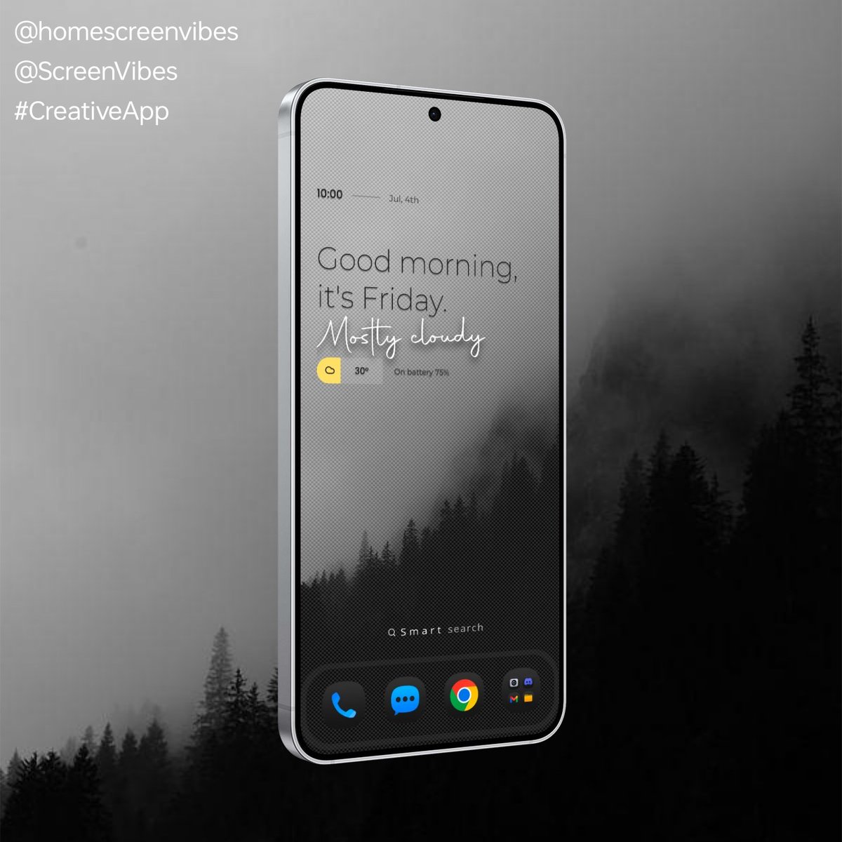 My #SmartLauncher.

Wallpaper from Pinterest. Credit where it's due.
Evoque KWGT <a href="/droidbeauty/">Dave</a>
OnePro Dark icons <a href="/EatosApps/">Eatos</a>
Overlays <a href="/kleinmone/">Mone ☺︎</a> (Innovation)
Mockup #WalterTomiati via #CreativeApp <a href="/KubixStudio/">Kubix Studio</a>

#Android #Homescreen #Wallpaper #Widgets #Icons
