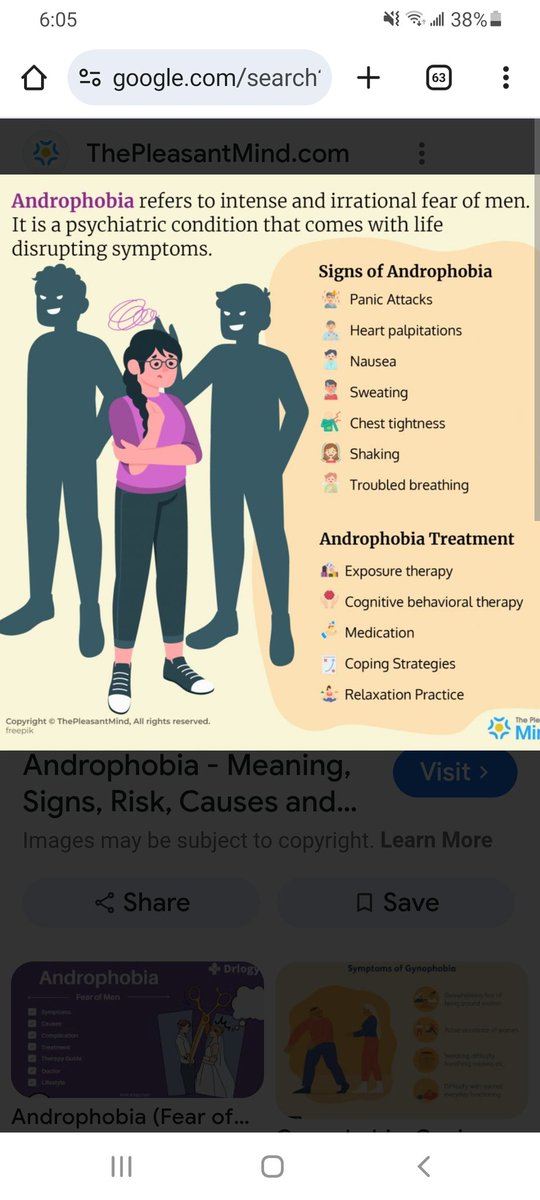 AliBodyworker's tweet image. Androphobia is an intense, irrational fear of men. It is a type of specific phobia, causing significant distress and impacting daily life. Individuals with androphobia may experience anxiety, panic attacks, or avoidance behaviors when around men or even when thinking about them.