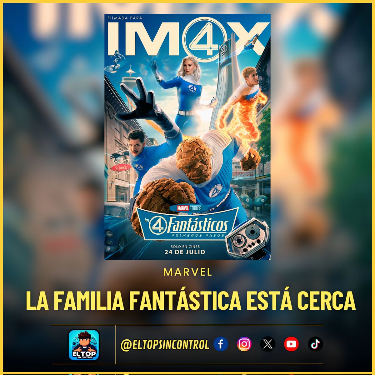 eltopsincontrol's tweet photo. Les compartimos el nuevo póster de #fantasticfour para la salas de #IMAX 💥

📌 La preventa inicia mañana 💥 https://t.co/yClpEJOXFX