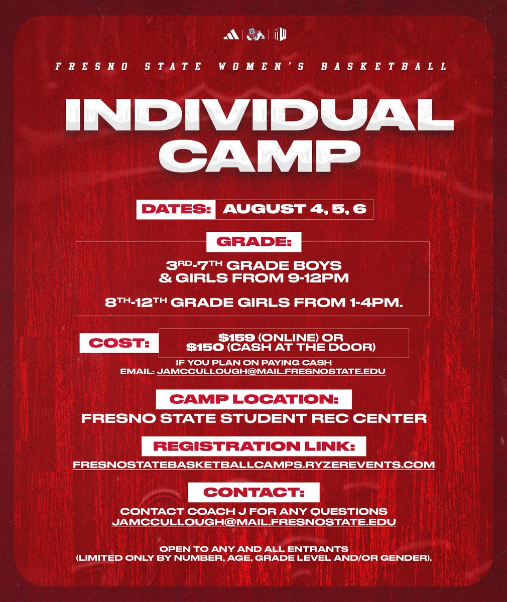 Camp season is approaching 🏀

Register TODAY 👉 tinyurl.com/mr23buxe