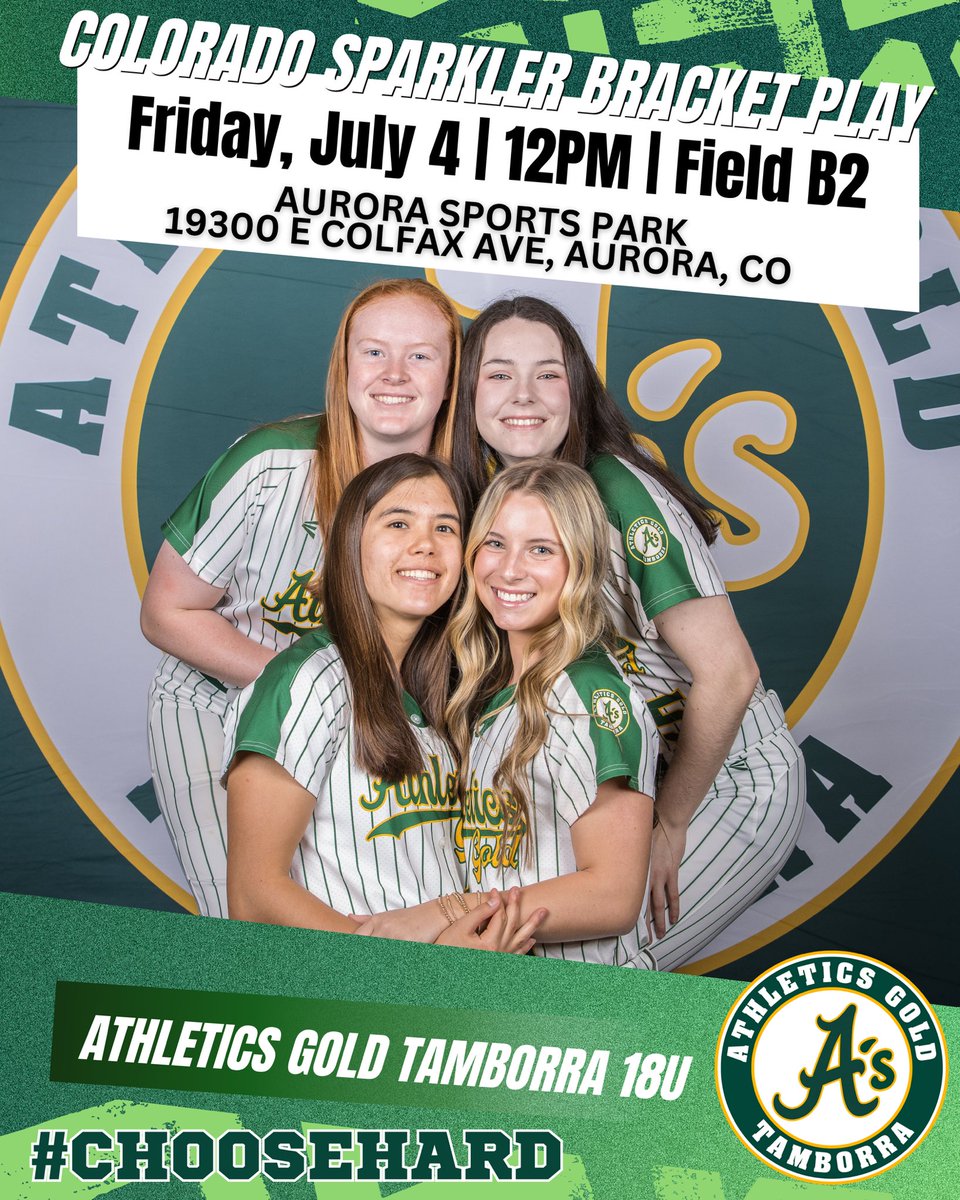 Colorado Sparkler - Bracket Play

Bracket Play kicks off on Friday at 12pm at Aurora Sports Park - Field B-2

#pressureisaprivilege #builtdifferent #choosehard