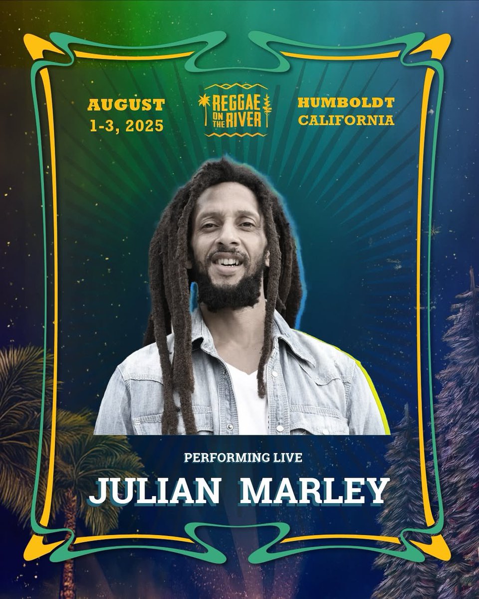 julianmarley Looking forward to bringing the music to the beautiful Humboldt, California for Reggae on the River!
I'll be performing live with The Uprising!
•ReggaeOnTheRiver.com
#JulianMarley
#JulianMarleyAndTheUprising
#ReggaeMusic #ConcertAnnouncement #BobMarley #BobMarley