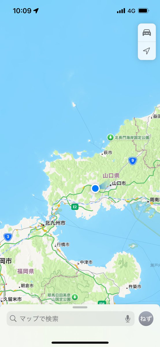 さて、3時間で福岡から約150キロ
この辺まで来ました🚗³₃