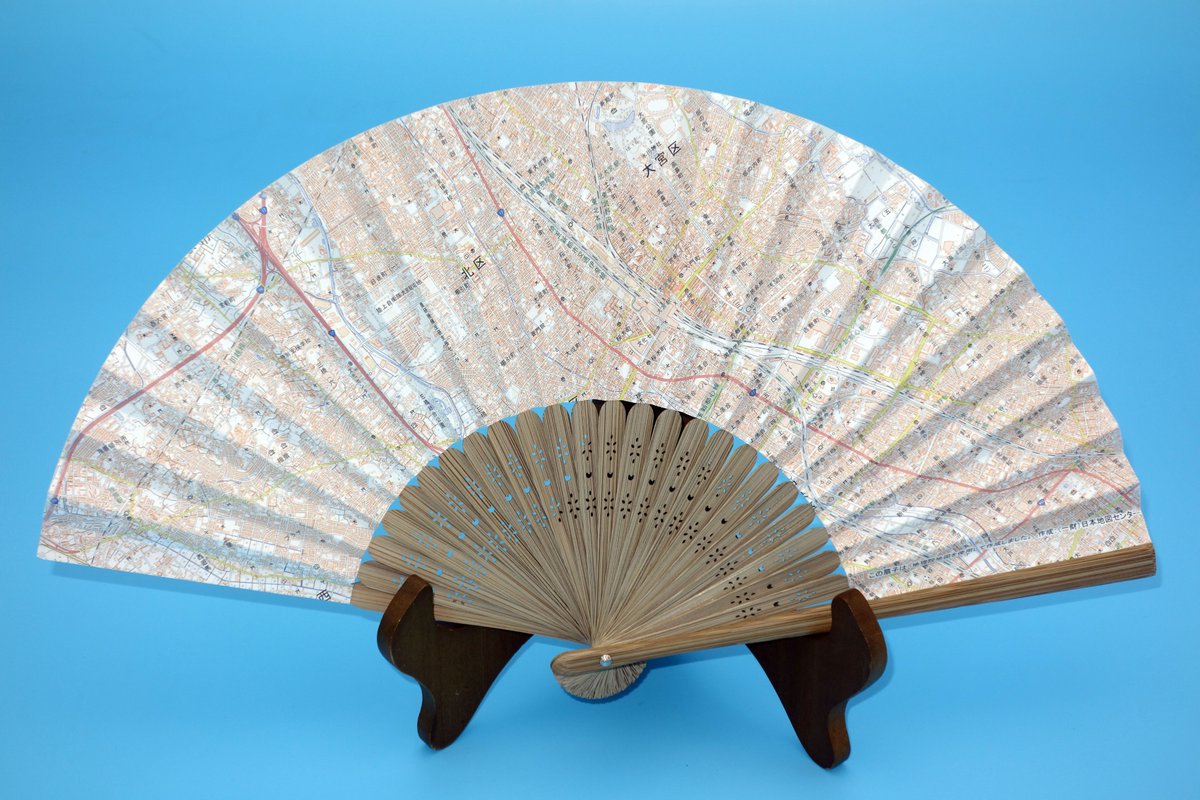 地理院地図から任意の場所を選んだ「NEW地図扇子」の新作が7/7（月