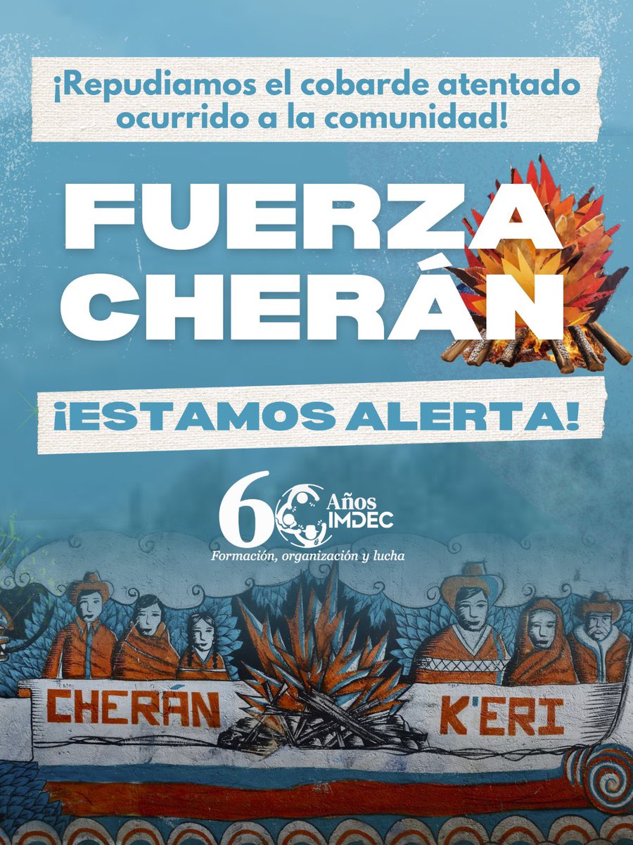 🔥#ALERTA #Cherán🔥

🔴#ComunicadoConjunto|Repudiamos la agresión a la comunidad de Cherán K´eri. La Ronda Comunitaria contuvo la agresión y fue asesinado un integrante de la Ronda y otro herido de gravedad

🔥Exigimos el respeto a su #Autonomía y #Paz -📃bit.ly/3GwPUVz