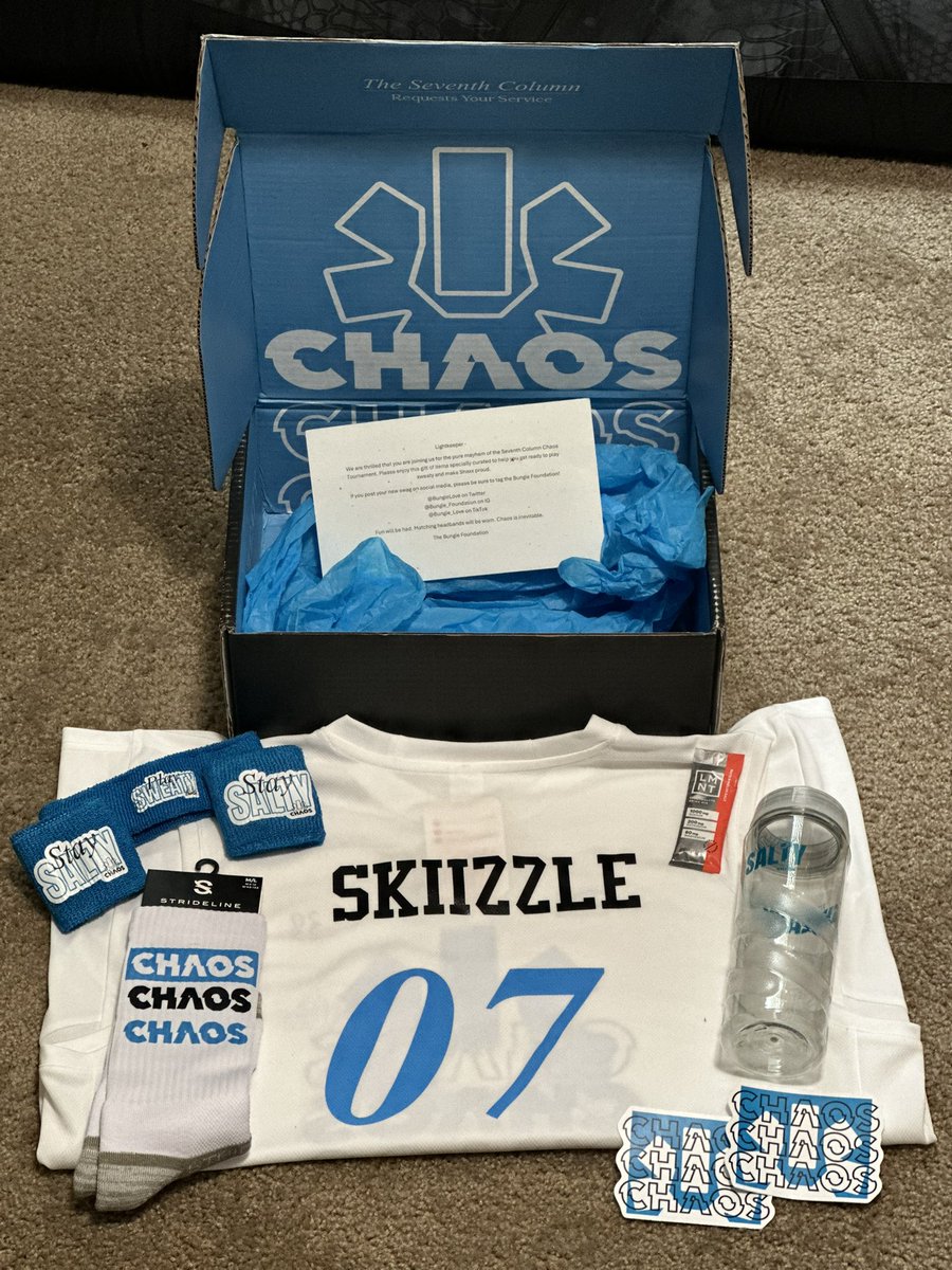 Skiizzle_'s tweet image. This year I’m proud to announce that I’m participating in the Seventh Column Chaos Tournament for the Bungie Foundation.
I can’t thank you enough for this opportunity and for this awesome swag! 
💙
I’ll definitely be on my A game with LMNT!
#TeamForgetIt
@BungieLove 
@drinkLMNT