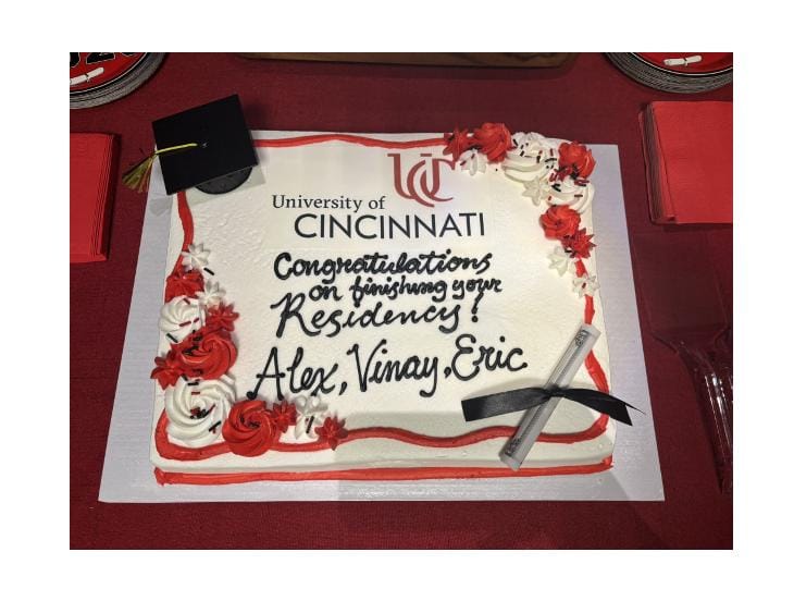 Always a bittersweet time saying goodbye to our graduating residents.  
Congratulations, Alex, Eric &amp; Vinay!
Your hard work has truly paid off!