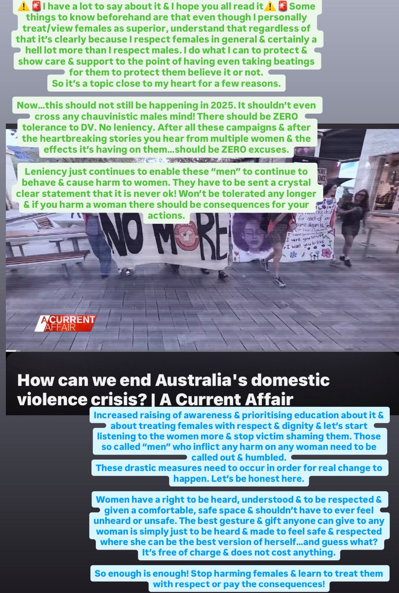 I posted this on my Insta yesterday &amp; decided to post it here simply to raise awareness as much as possible for it.
Hope it gets read &amp; hope the msg gets across. DV is a serious issue. #NoMore enough is enough. Don’t harm women. They deserve to feel safe &amp; be treated with respect