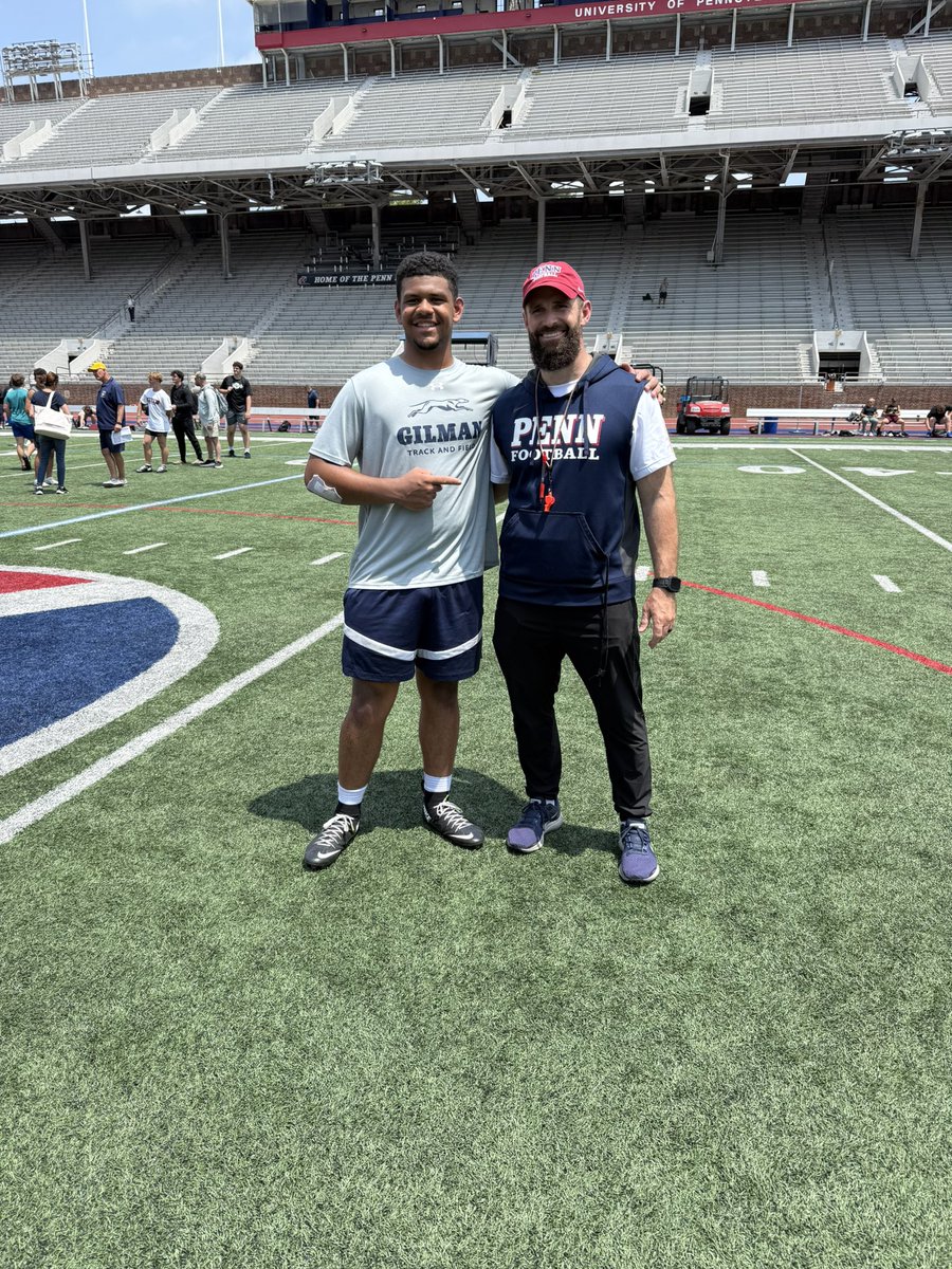 kanemartinfb's tweet photo. Blessed to compete and learn at last week's @PennFB's camp. @CoachDupont @CoachVanZile @gilman_football 

2028 | DE/Edge | 3.3 | Gilman | 6FT 210 https://t.co/AVIkyYoL0W