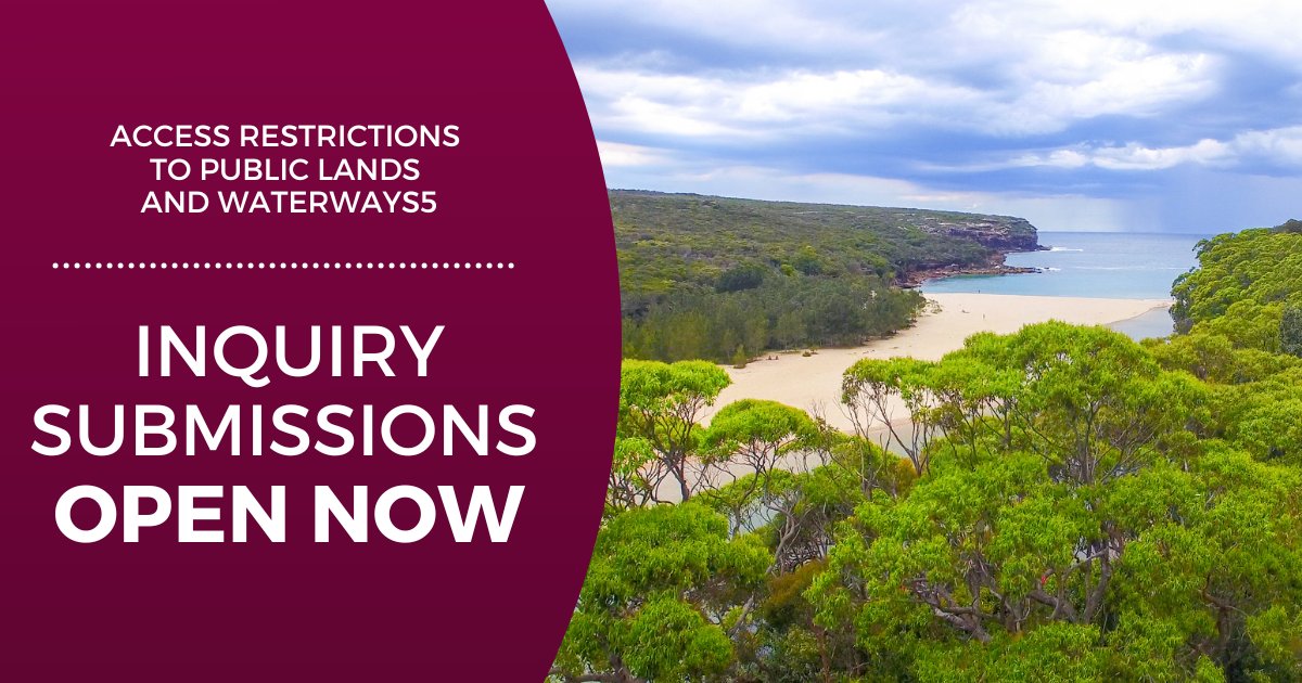 🚨 Submissions now open! 🚨
An #UpperHouse inquiry is examining access restrictions to public lands and waterways — including national parks, crown land, Aboriginal land &amp; state forests.

Submissions close 1 Aug 2025.
🔗Find out more and make a submission: parliament.nsw.gov.au/committees/lis…