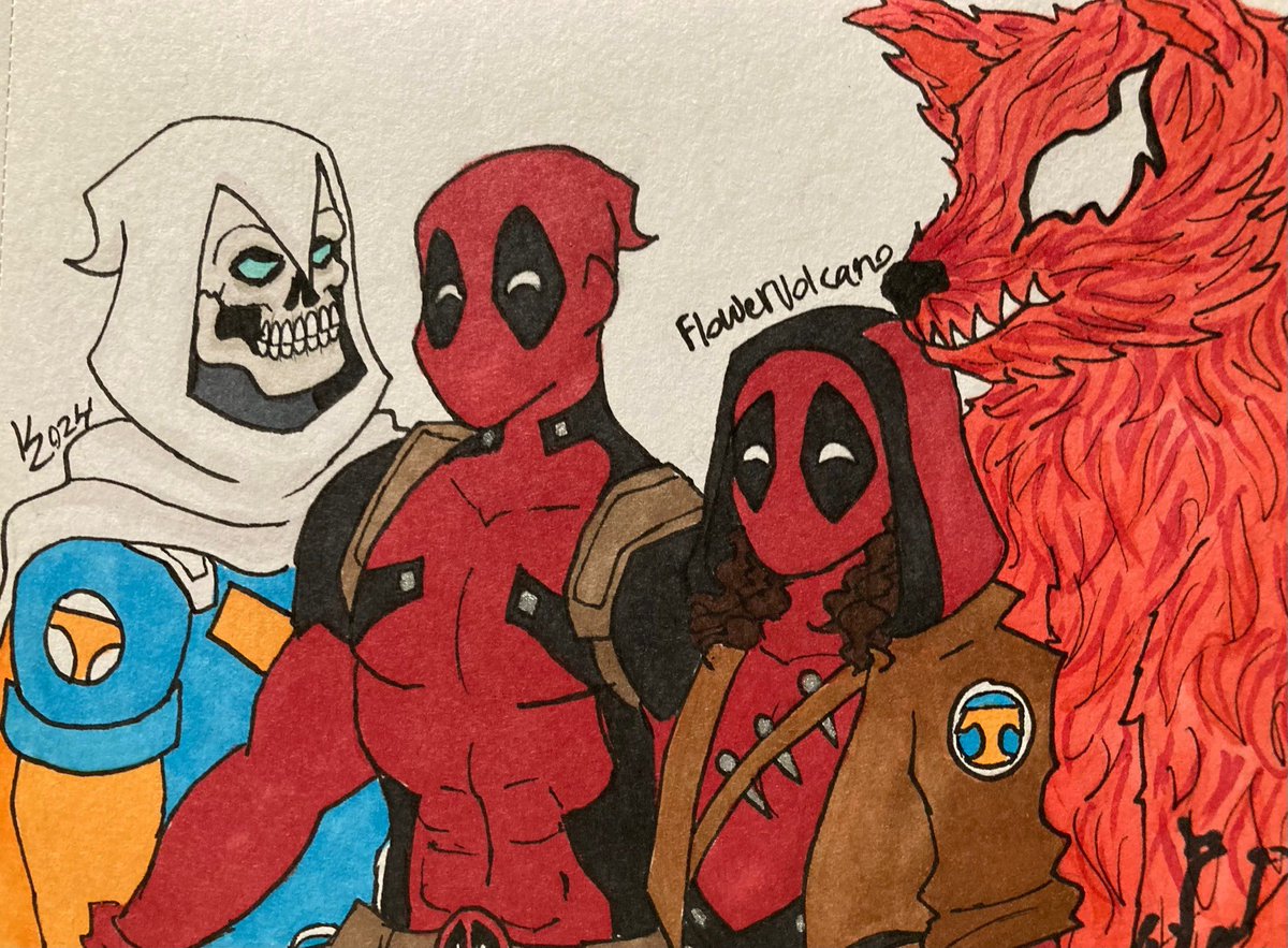 FIowerVolcano's tweet photo. Now that Cody Ziglar’s Deadpool run is finished I wanted to reupload the fanart I made during the past year

Gonna miss these guys so much <3

#Deadpool #Taskpool #EllieCamacho #WadeWilson #Taskmaster #TonyMasters https://t.co/GxICEEamgh