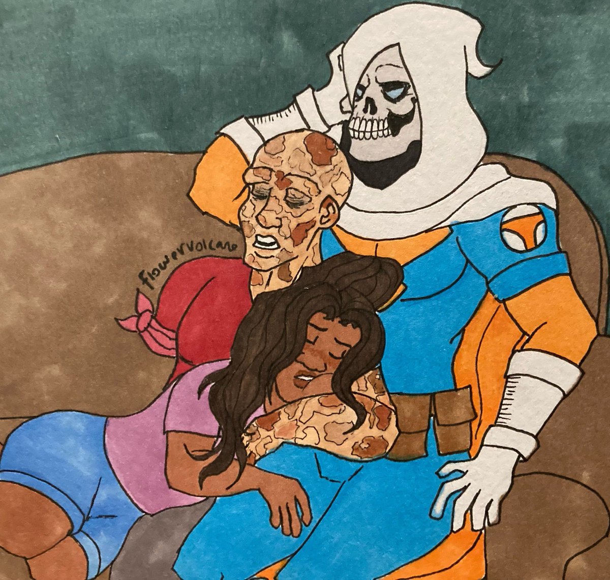 FIowerVolcano's tweet photo. Now that Cody Ziglar’s Deadpool run is finished I wanted to reupload the fanart I made during the past year

Gonna miss these guys so much <3

#Deadpool #Taskpool #EllieCamacho #WadeWilson #Taskmaster #TonyMasters https://t.co/GxICEEamgh