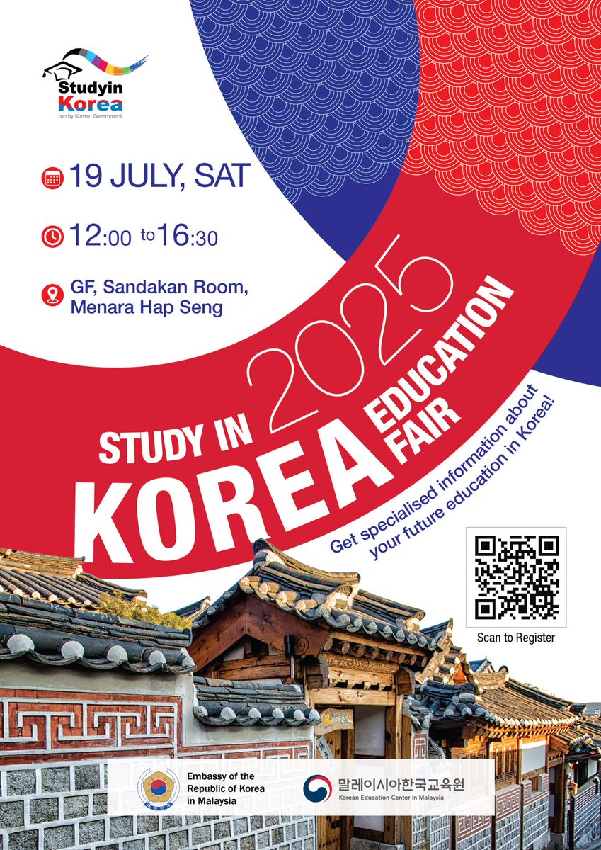 NAMZ1003's tweet photo. Korea Education Fair in two weeks time! 

🎁 Free brochures, expert guidance &amp; exclusive insights
📜 Briefing sessions related to Study in Korea, Scholarships, etc https://t.co/WSRMgtHp3v
