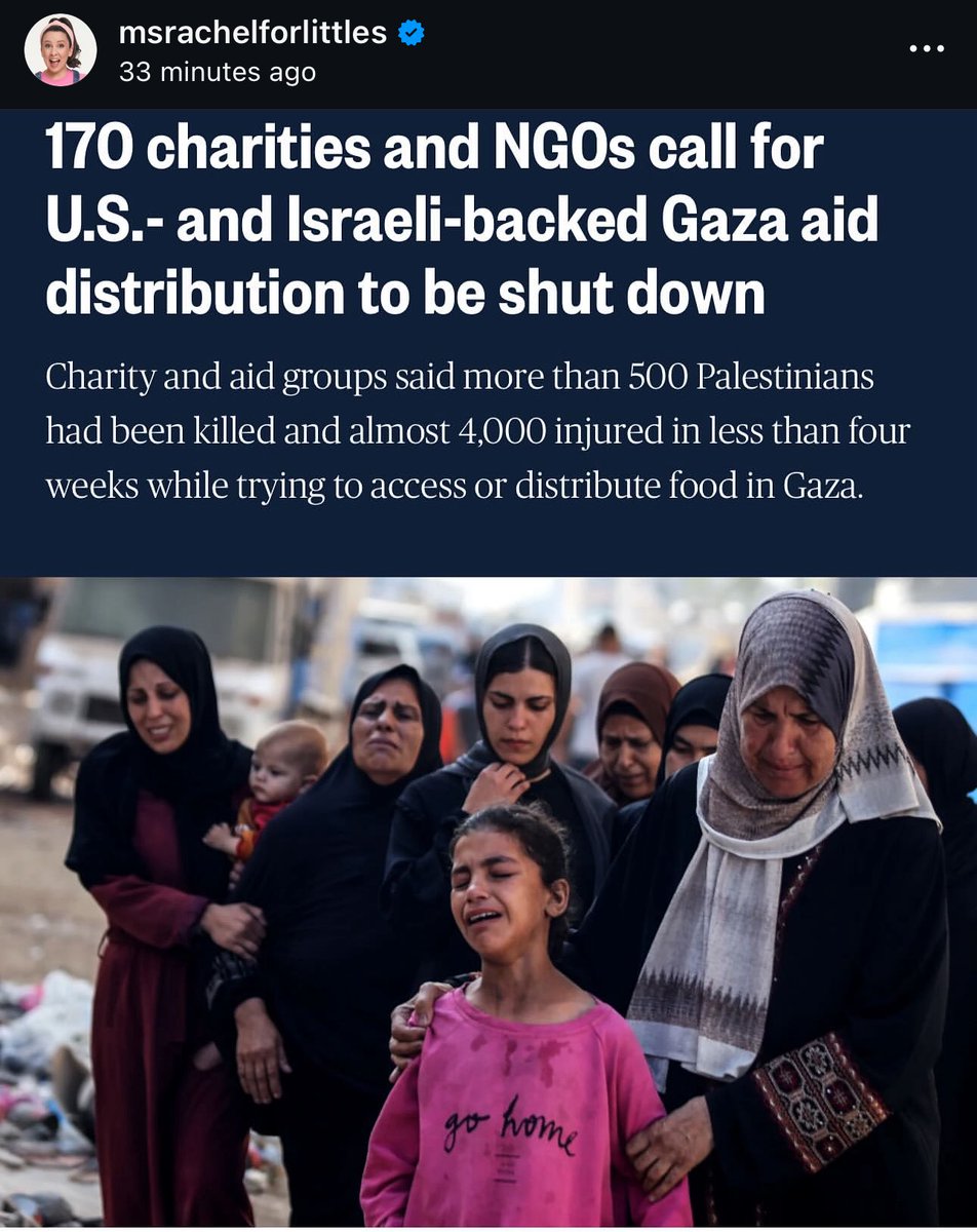 If Ms Rachel can keep using her platform after those ridiculous attacks, every so-called celebrity can. They’re choosing silence in the face of an American-funded genocide.