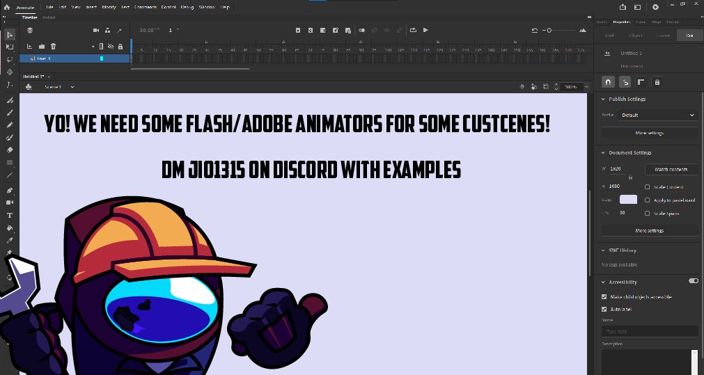 HELP WANTED!
We need some animators that we need for some cutscenes!
Please send examples to Jio1315
<a href="/Impostor_News/">Impostor News!</a> #vsimpostor #fridaynightfunkin #FNF 
(if you can't help please retweet)