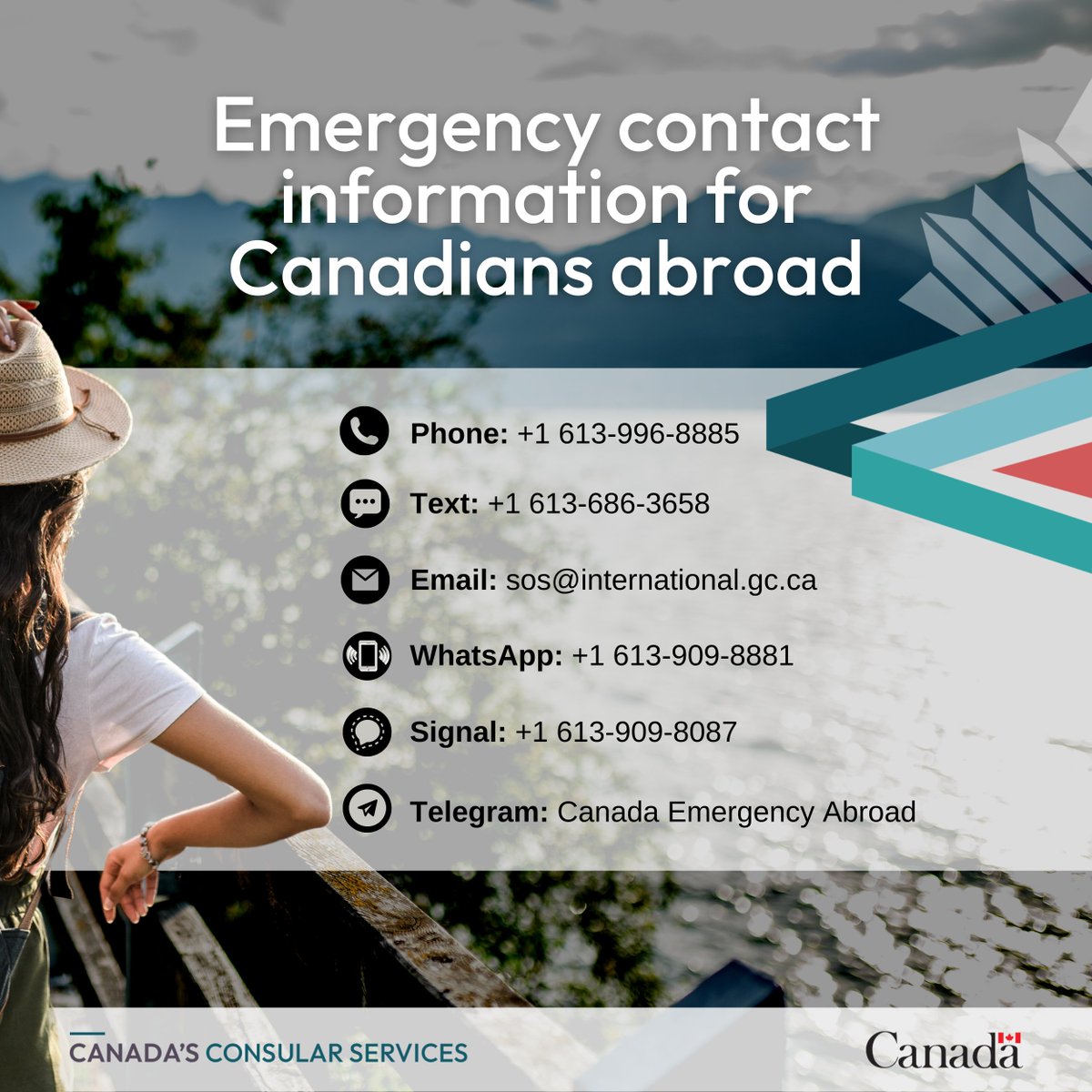 🌍 Canadian citizens: Outside of Canada? Our consular officers are available 24/7 to assist you in any emergency. 

🔑 Keep our contact info handy: ow.ly/7tHl50V0rBI