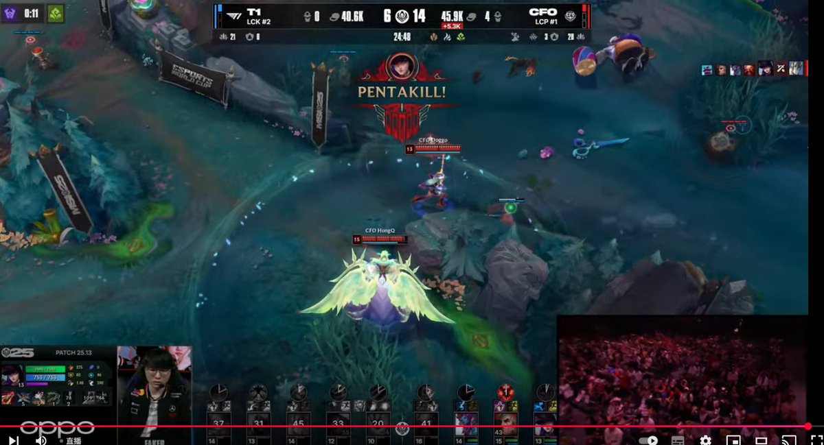 CFO:T1 2:1領先 然後Doggo拿了個penta 現在是夢迴2012年嗎。。他媽太扯了吧。。。 #CFOWIN #MSI2025