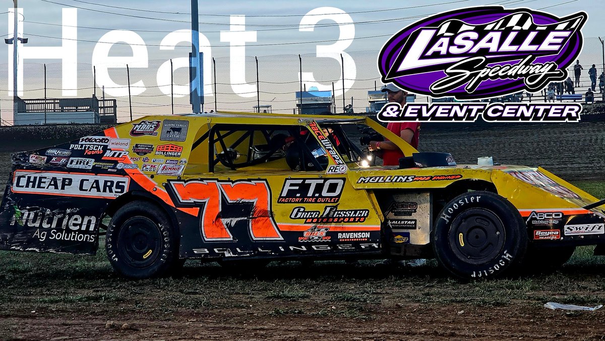 Ray Bollinger picks up Heat #3 tonight at <a href="/LaSalleSpeedway/">LaSalle Speedway</a> with the <a href="/SummitRacing/">summitracing</a> Modifieds.
