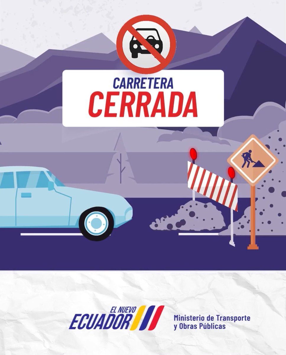 Cerrada la vía Loja – #Cuenca en el sector de San Lucas, cerca de Cenén, a unos 15 minutos de Loja por deslizamientos. El MTOP informó que personal y maquinaria se movilizan al sitio para realizar limpieza de calzada.