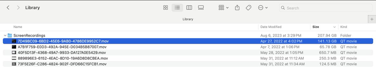 Shy_Agarwal's tweet image. I’ve been crying about my MacBook storage, deleting and moving files everyday for 3 months
only to realize today that I've been sitting on some random 40+ hours of screen recordings since April 2022😭💻